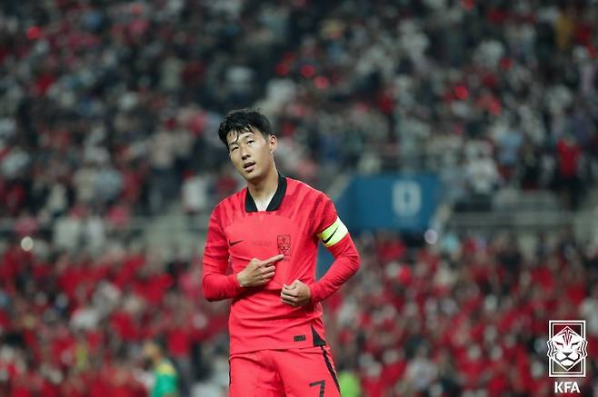 한국 축구 대표팀 손흥민 자료사진. 대한축구협회