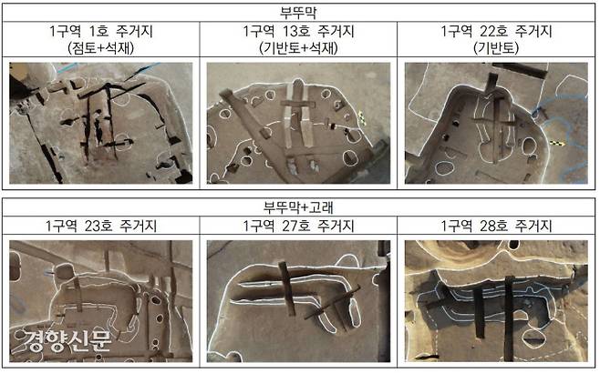 서울올림픽 콤플렉스에서 확인된 부뚜막과 고래의 흔적. 진주아파트 재건축 부지에서도 비슷한 시설물이 보인다.|경상문화재연구원 제공