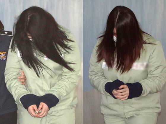 = 8살 초등학생을 유괴해 살해한 뒤 시신을 훼손한 혐의를 받고 있는 '인천 초등생 살해 사건'의 공범 박모양과 김모양이 30일 오후 서울 서초구 서울중앙지방법원에서 열린 살인방조 등 항소심 선고 공판에 출석하고 있다. 2018.4.30/뉴스1