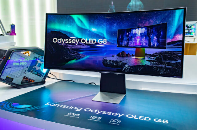 '지스타(G-STAR) 2022'에 마련된 삼성전자 브랜드관에서 체험할 수 있는 '오디세이 OLED G8' 제품 이미지(사진=삼성전자)