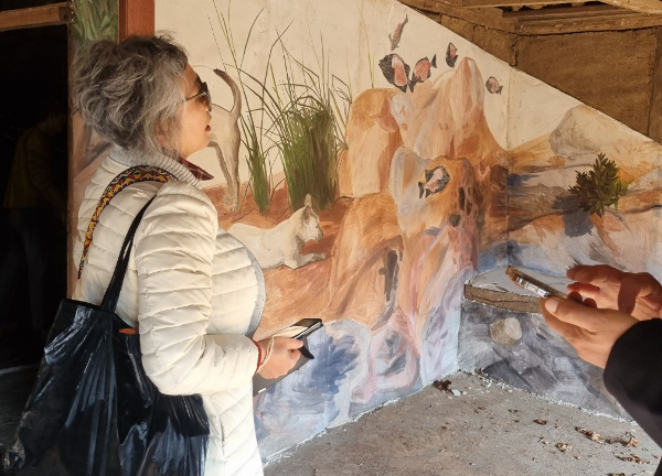 가파도의 빈집에 이탈리아 작가 아그네스 갈리오토가 그린 벽화. 손영옥 기자