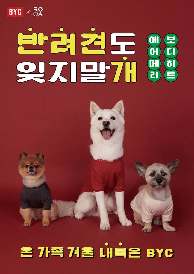 BYC가 선보인 반려견용 겨울 의류/사진제공=BYC