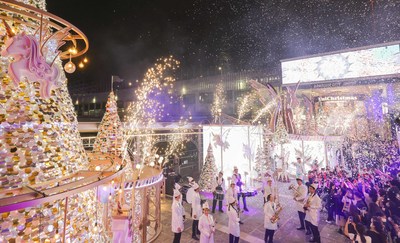 Christmas lighting ceremony of Harbour City Shopping Mall in Hong Kong