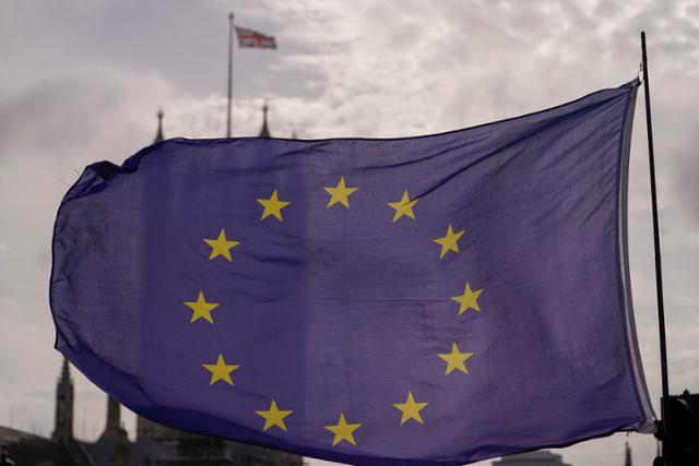 유럽연합 국기. 런던=AP·자료사진