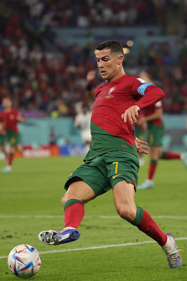 25일 열린 2022 카타르 월드컵 조별리그 H조 가나와의 경기에 선발 출전한 포르투갈의 크리스티아누 호날두 사진=EPA/연합뉴스