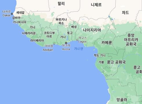 서아프리카 지도. /구글맵 캡처