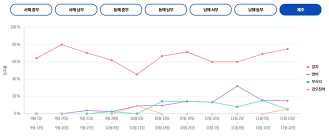 제주  조황 현황