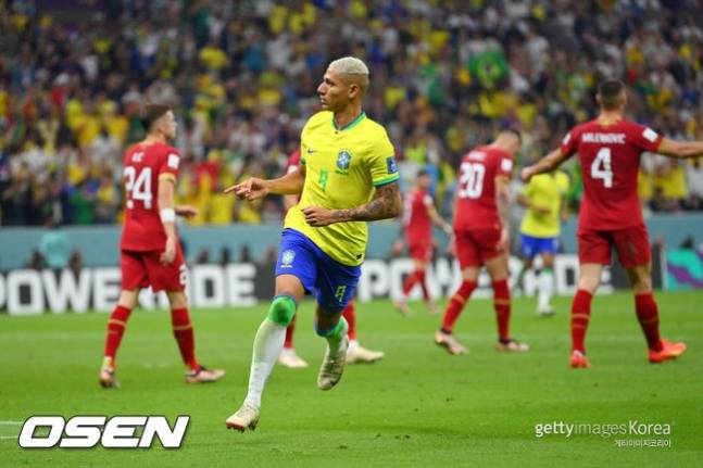 세르비아와의 경기에서 멀티골을 기록한 히샤를리송(토트넘 홋스퍼 FC) / 사진=OSEN