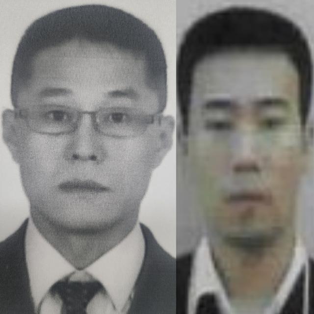 2001년 대전 경찰관 총기 탈취 및 은행 권총 강도살인 혐의로 구속기소돼 재판을 받고 있는 이승만(왼쪽)과 이정학. 대전경찰청 제공