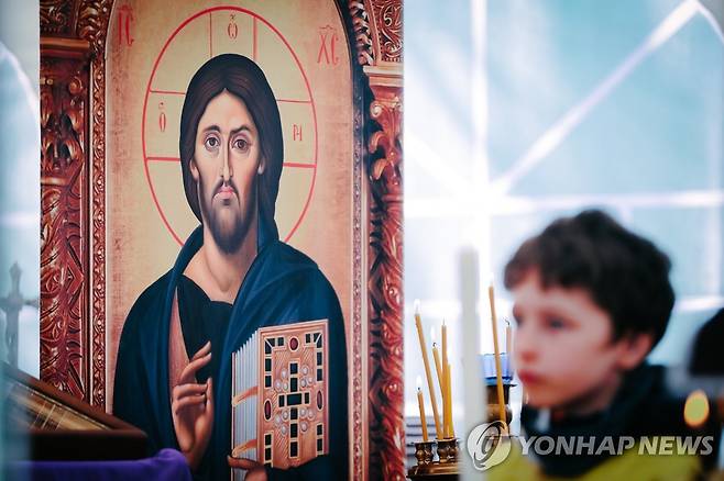 한 임시 예배당의 예수 이미지(기사와 직접 관련 없음) [EPA=연합뉴스 자료사진. 재판매 및 DB 금지]