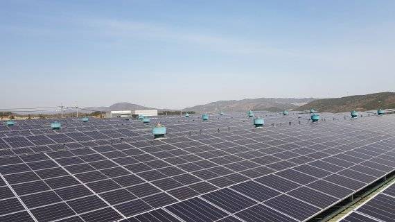 국내 한 산업단지에 설치된 태양광 패널의 모습