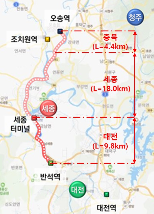국토교통부가 지정한 자율차 시범운행지구. 사진제공=대전시