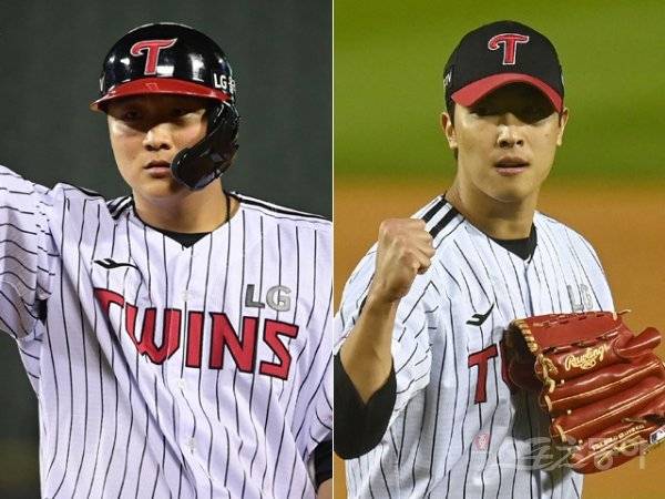 LG 이재원(왼쪽), 이정용. 스포츠동아DB