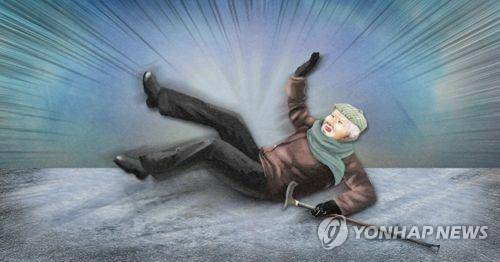 노인 빙판길 낙상사고(PG) [제작 이태호] 일러스트