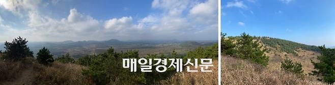 다랑쉬오름 분화구 둘레길에서 바라본 풍경 / 사진=홍지연 여행+ 기자