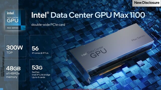 서버나 워크스테이션의 PCI 익스프레스 슬롯에 꽂아 쓸 수 있는 데이터센터 GPU 맥스 1100. (자료=인텔)