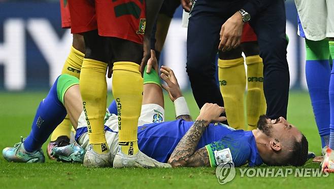 부상에 고통스러워하는 텔리스 [로이터=연합뉴스 자료사진]