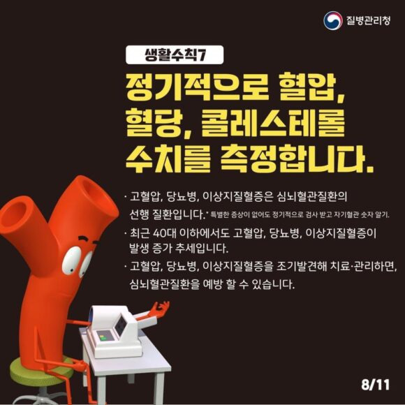 10여년 만에 개정한 '심뇌혈관질환 예방‧관리 생활수칙' [자료=질병관리청]