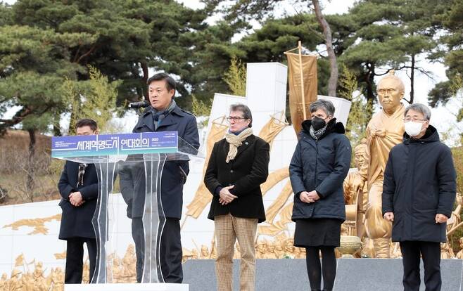 지난 5일 전북 정읍 동학농민혁명기념공원에서 ‘제1회 세계의 혁명 도시 연대회의’가 열렸다. 정읍시 제공