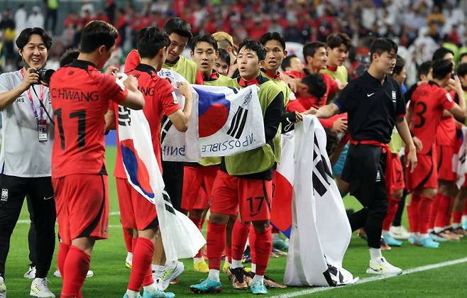 포르투갈에 2-1 승리 거둔 한국의 모습. 사진=연합뉴스