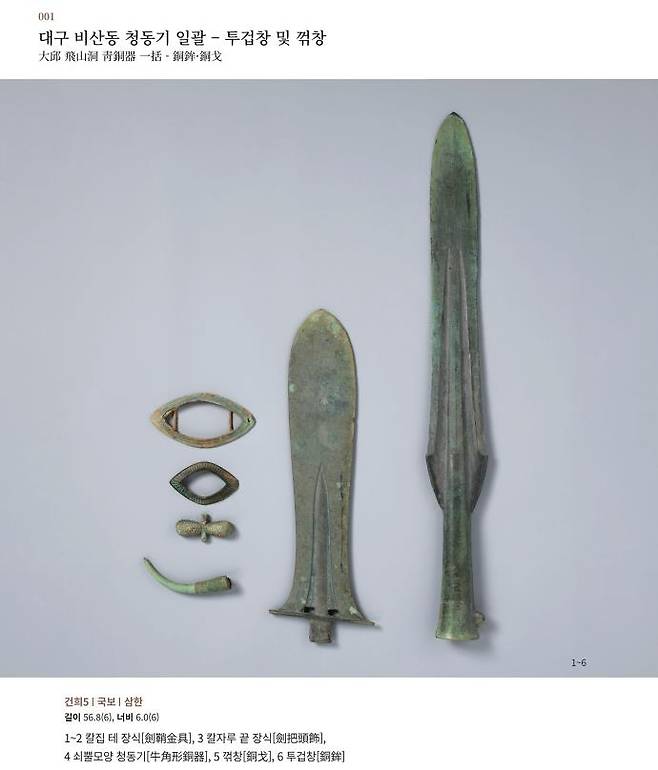 목록집 1권의 '대구 비산동 청동기 일괄' 모습  [국립중앙박물관 제공. 재판매 및 DB 금지]