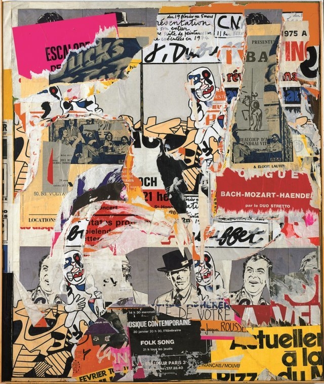 장 뒤뷔페의 전시 포스터를 활용한 자크 빌레글레의 벽보 작품 ‘카르푸 몽마르트르-랑뷔토’(1975년). (C) ADAGP-Paris/SACK, Seoul.소마미술관 제공