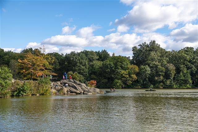 미국 뉴욕 센트럴파크는 자본주의도, 치솟는 물가도, 삶의 피로도 벗어 버릴 수 있는 도심 속 힐링 공간이다. 숲과 호수, 인간이 공존하는 센트럴파크에서는 수많은 위인들의 동상과 호수 위의 보트(사진)를 구경하는 것만으로도 시간이 훌쩍 흐른다. 이승원 작가 제공