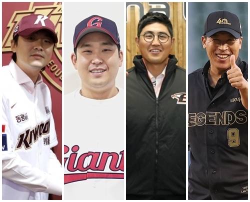 왼쪽부터 이형종, 유강남, 채은성, 이병규 코치.  연합뉴스 각 구단 제공