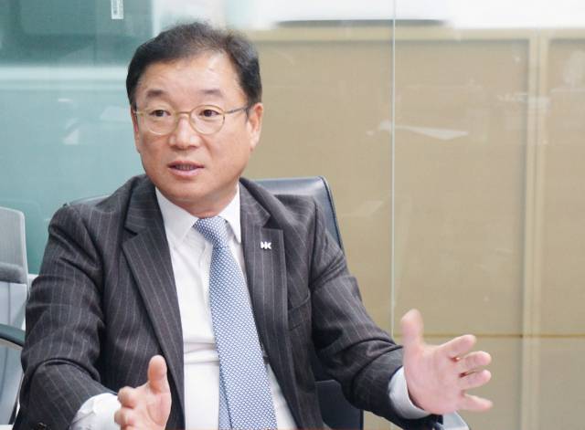 송근석 HK이노엔 R&D 총괄이 12일 서울 을지로2가의 사무실에서 케이캡의 효능과 시장성에 대해 설명하고 있다. 사진 제공=HK이노엔