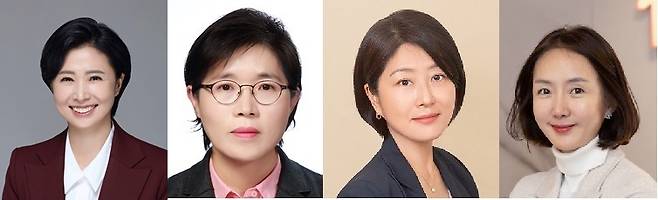 (왼쪽부터)김혜주 롯데멤버스 대표, 이정애 LG생활건강 신임 대표, 이선정 CJ올리브영 대표, 안정은 11번가 대표