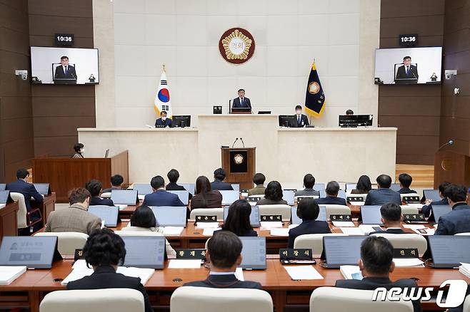 19일 열린 용인특례시의회 제269회 임시회 본회의 모습.(용인시의회 제공)