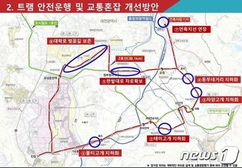 대전도시철도 2호선 트램 건설 계획 위치도.(대전시 제공) ⓒ News1 김경훈 기자