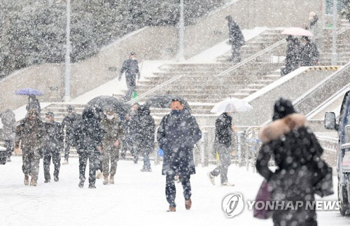 펑펑 쏟아지는 눈[연합뉴스 자료사진]