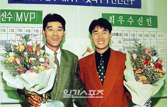 프로야구사 1994년 시즌 MVP 이종범과 신인왕 류지현. IS포토(외부자료)