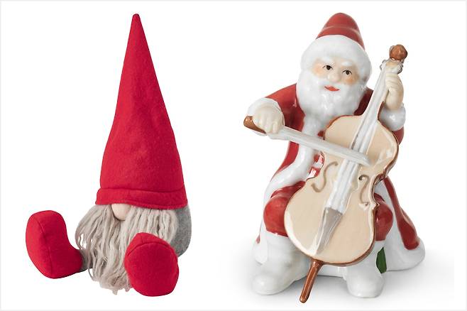 (좌)이케아 빈테르핀트 산타클로스 장식품 (우)로얄코펜하겐 컬렉터블 산타 할아버지 2022, 컬렉터블 크리스마스트리&nbsp;2022