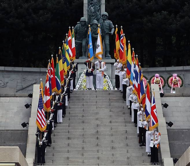 인천상륙작전 72주년인 지난 9월 15일 인천시 연수구 인천상륙작전기념관에서 열린 '인천상륙작전 전승행사' 모습. /뉴스1