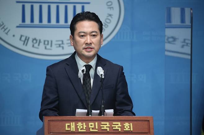 [서울=뉴시스] 김선웅 기자 = 장동혁 국민의힘 원내대변인. 2022.11.06. mangusta@newsis.com