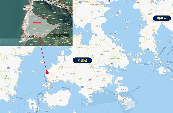 전국 최초의 어선건조 지원센터가 들어올 전라남도 고흥군 도양읍 일원 [사진=고흥군]