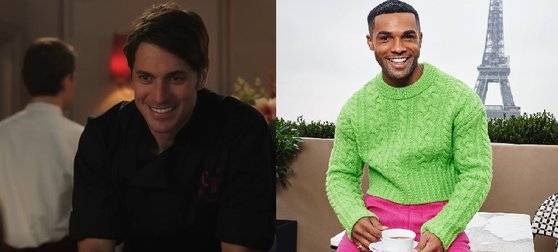 에밀리 쿠퍼의 연인 앨피(오른쪽·배우 루시엔 래비스카운트)와 새로운 인연 가브리엘(배우 루카스 브라보). [넷플릭스·인스타그램]