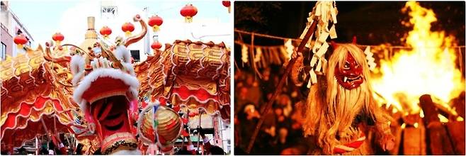 사진 왼쪽부터 고베 난킨마치 등불축제, 아키타 나마하게 행사 / 사진 = 일본정부관광국