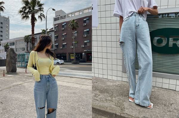 Y2K 대표 아이템으로 꼽히는 통 넓은 청바지. [사진 출처 = 에이블리]