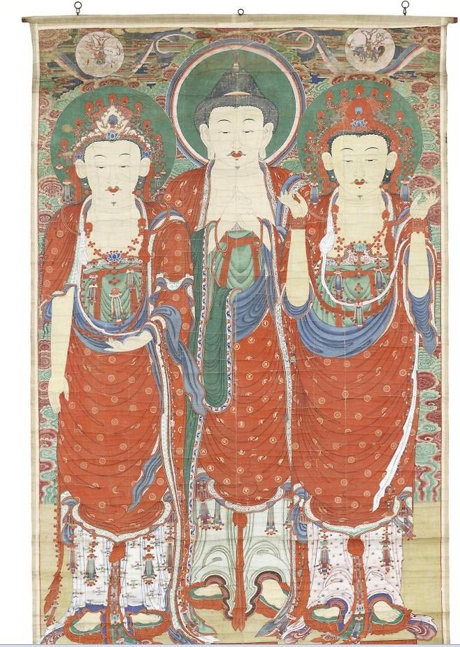 [서울=뉴시스] 서울 청룡사 비로자나불 삼신괘불도 (사진=문화재청 제공) 2022.12.29. photo@newsis.com *재판매 및 DB 금지