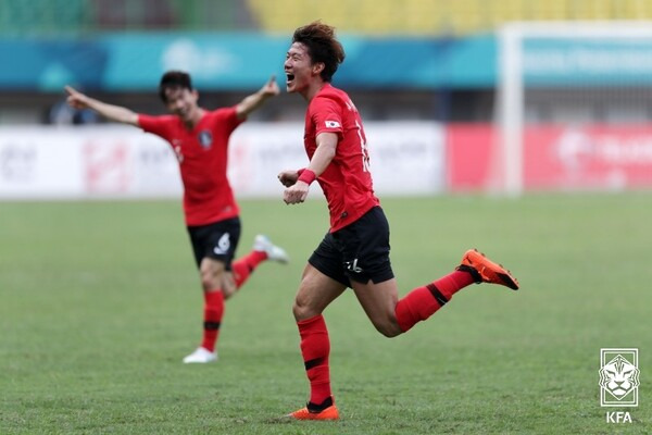 2018 아시안게임의 영웅이었던 황의조.ⓒKFA