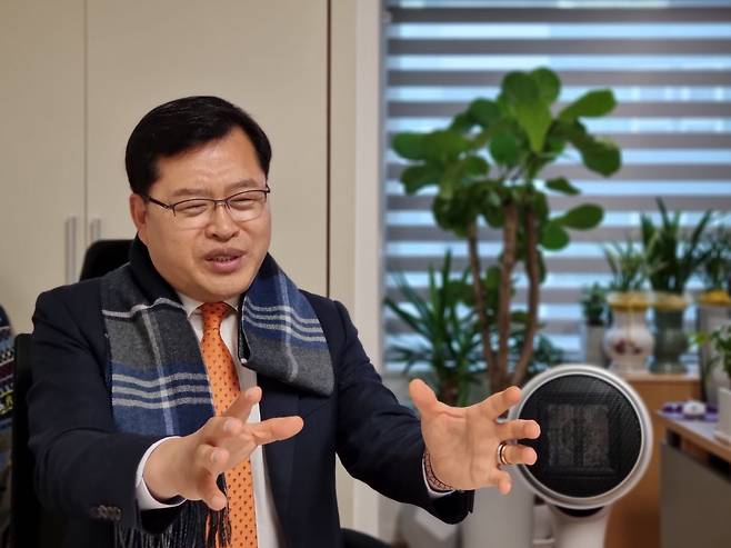 박합수 건국대 부동산대학원 겸임교수가 조선비즈와 인터뷰를 하고 있다. / 김송이 기자