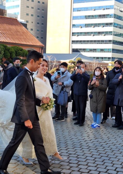 30일 결혼식을 앞둔 정준과 리디아고 모습. ⓒ데일리안 이세미 기자