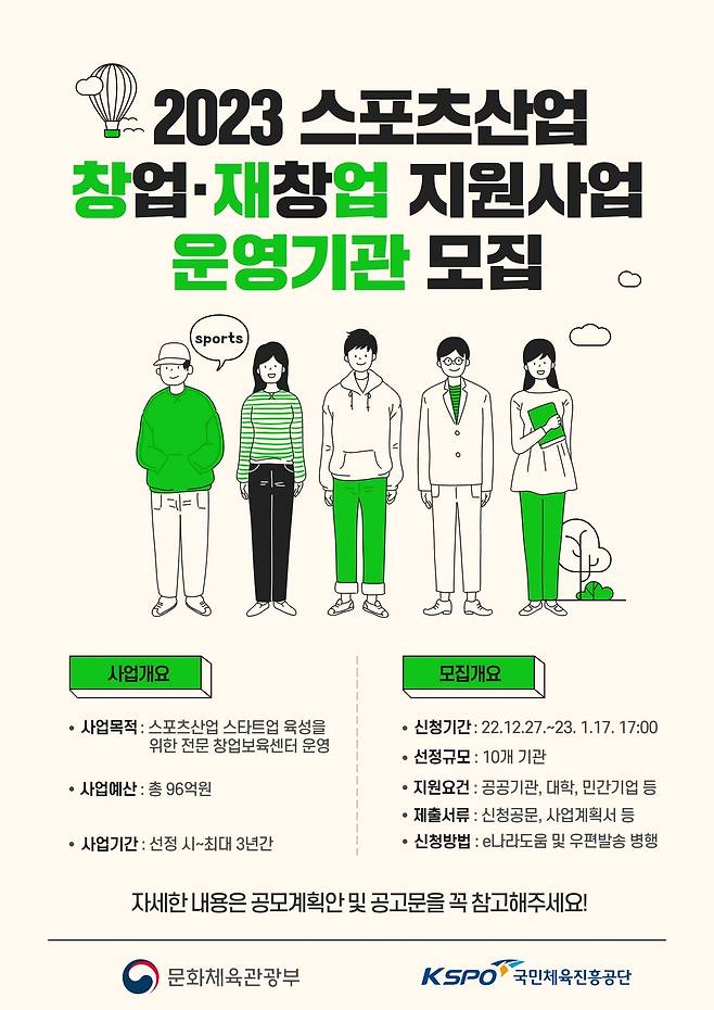 스포츠 새싹기업 육성할 전문 운영기관 모집(KSPO 제공)