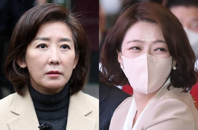 국민의힘 나경원 전 의원(왼쪽 사진)과 배현진 의원. 뉴시스