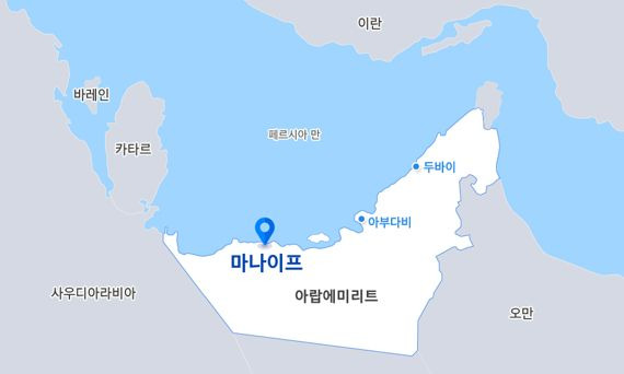 아랍에미리트(UAE) 국영 기업 아드녹의 해일앤가샤 가스전 프로젝트 현장 위치도. 삼성엔지니어링 제공