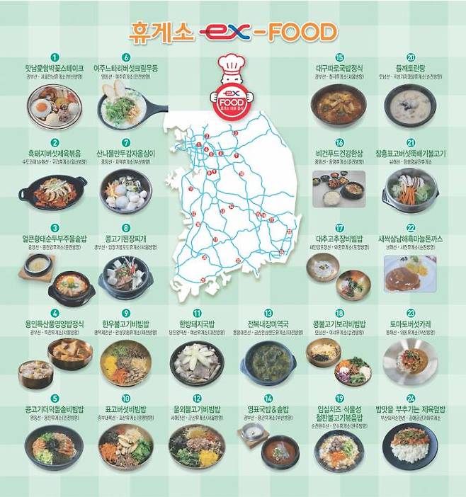 전국 휴게소 맛지도. (한국도로공사 제공) 2023.01.18