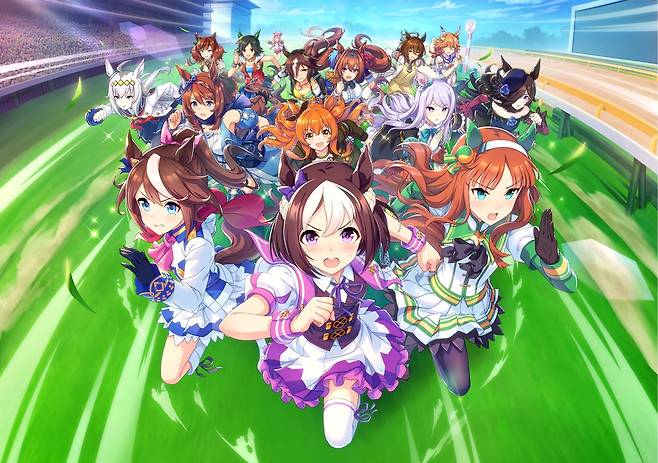 사이게임즈(Cygames)가 개발하고 카카오게임즈에서 서비스하는 '우마무스메:프리티더비'.
